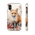 Christmas Fox in a Wreath of Red Berries - Impact Resistant Phone Case iPhone X Glossy